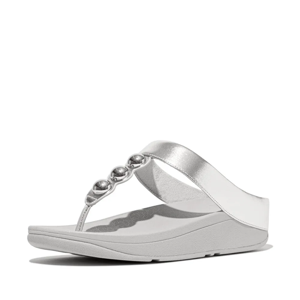 FitFlop Fino Mirror-Dome Metalic-Leather Toe-Post