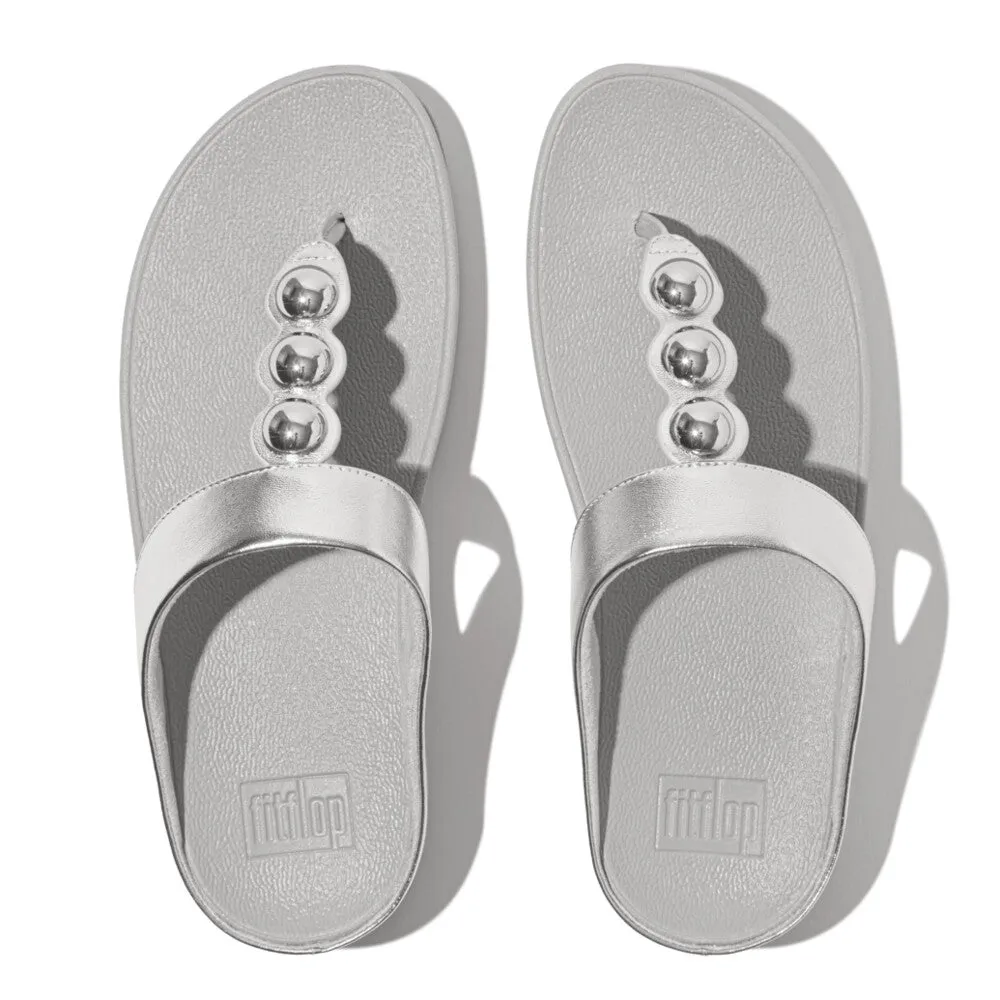FitFlop Fino Mirror-Dome Metalic-Leather Toe-Post