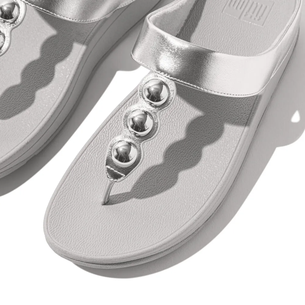 FitFlop Fino Mirror-Dome Metalic-Leather Toe-Post