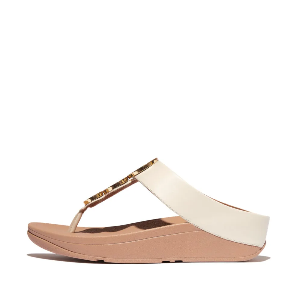 FitFlop Fino Resin-Hoop Leather Toe-Post Sandals