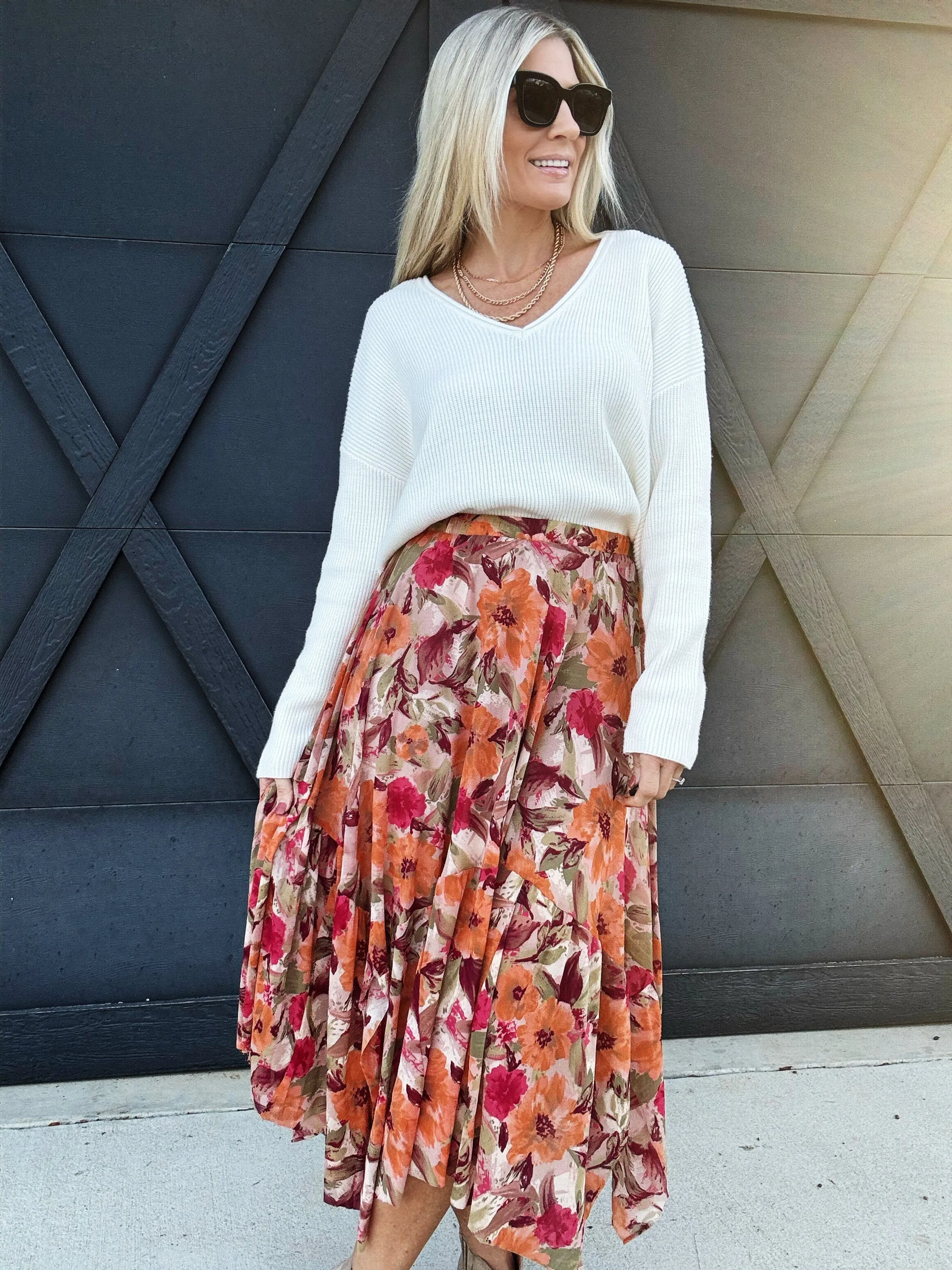 Floral Printed Mesh Ballerina Skirt In Khaki Olive