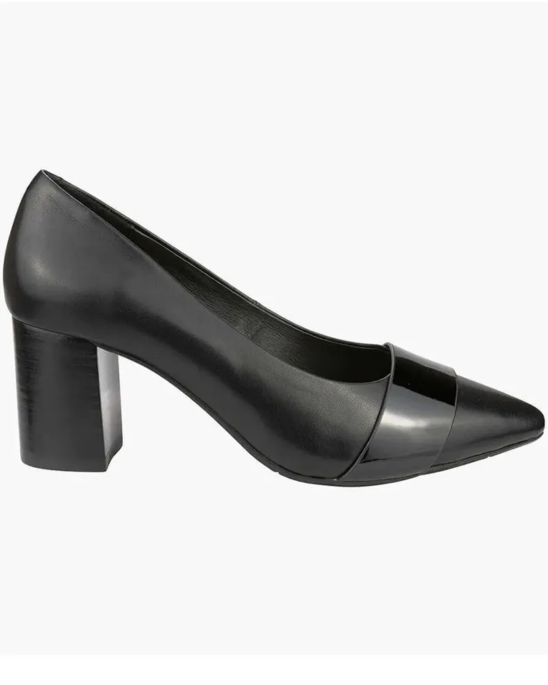 Florsheim Monique Black Block Heel Leather Pumps