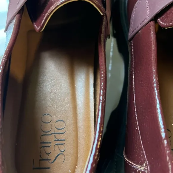 Franco Sarto Balin Burgundy Patent Lug Sole Penny Loafer Size 9 New $40