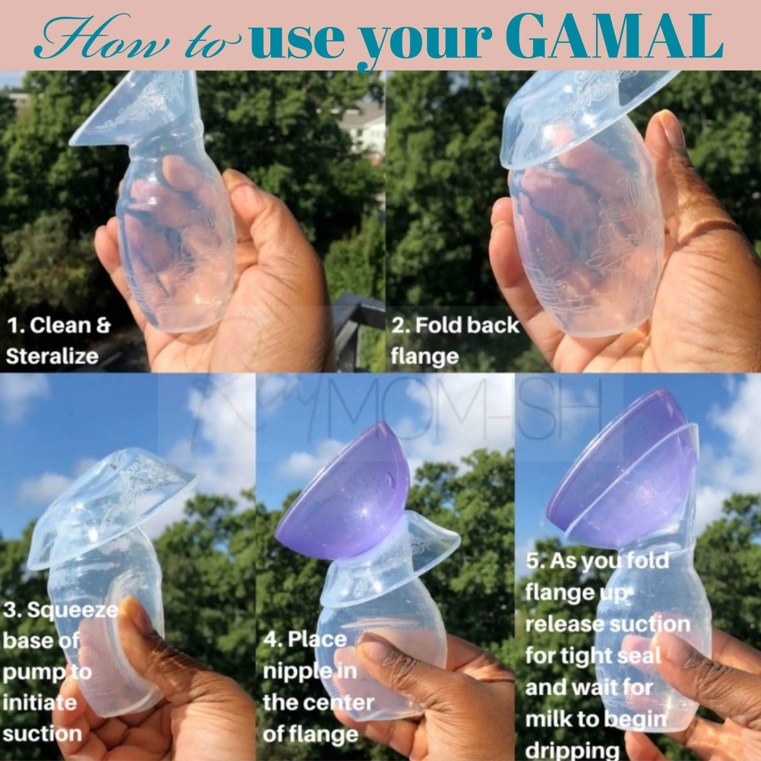 GAMAL Manual Silicone Breast Pump - 110ml