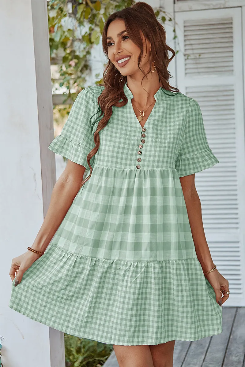 Genista French Doll Mini Dress - Green