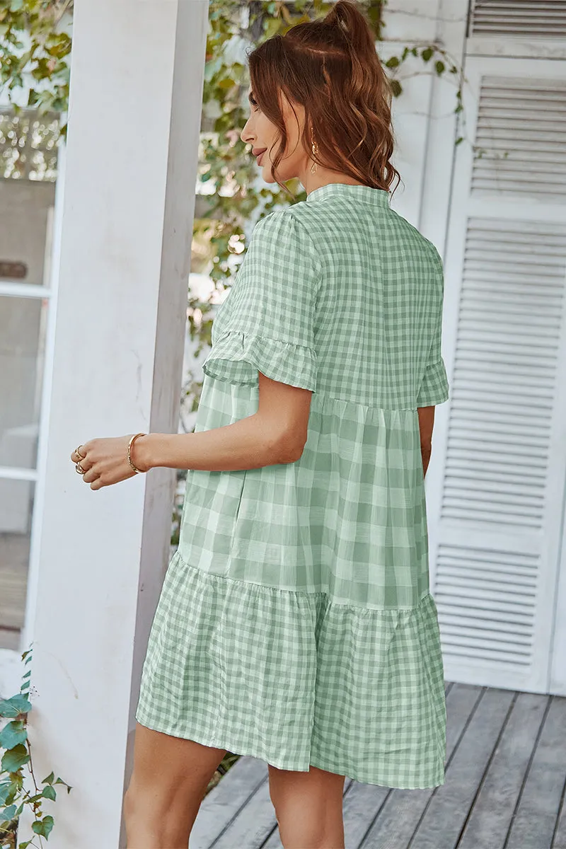 Genista French Doll Mini Dress - Green