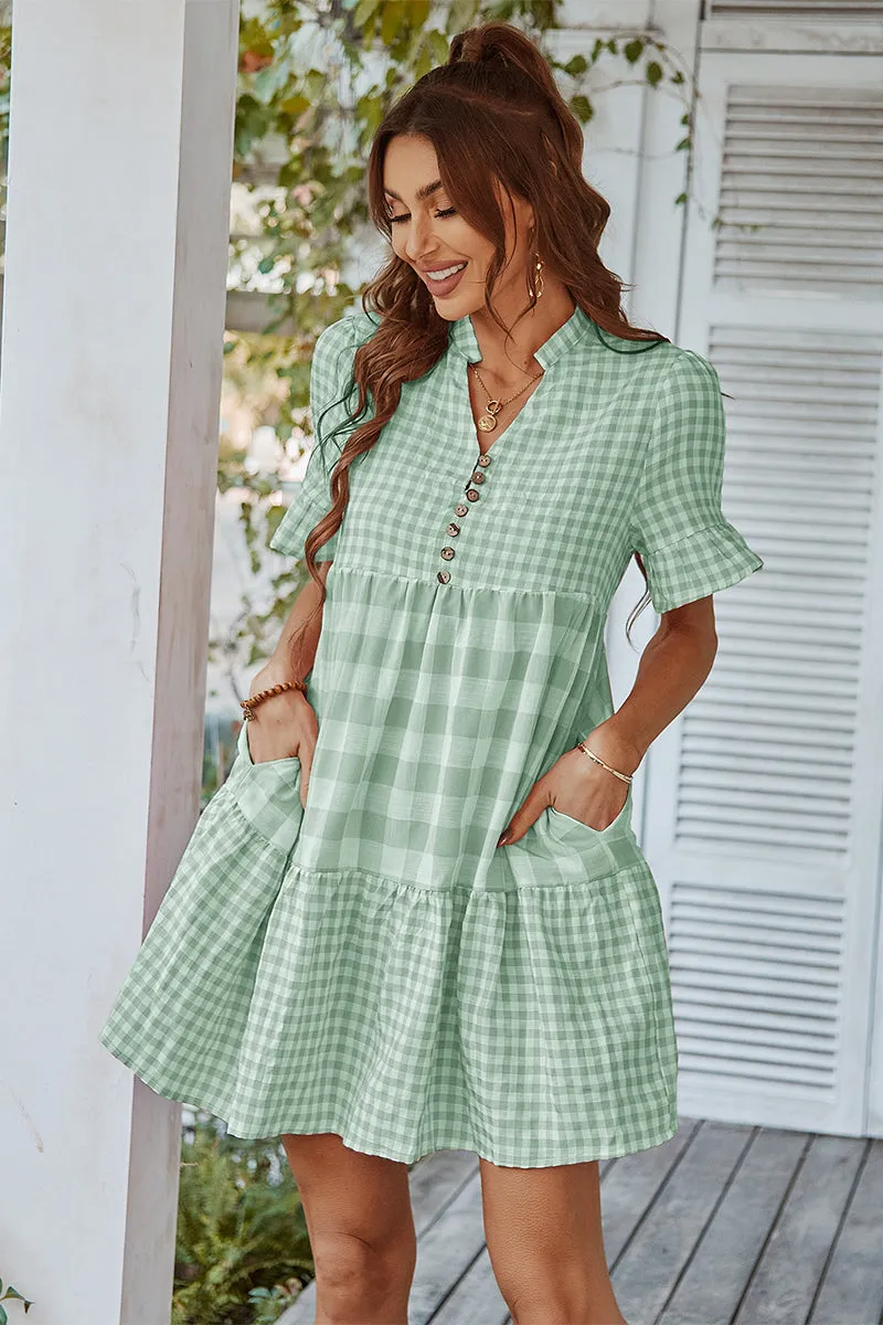 Genista French Doll Mini Dress - Green