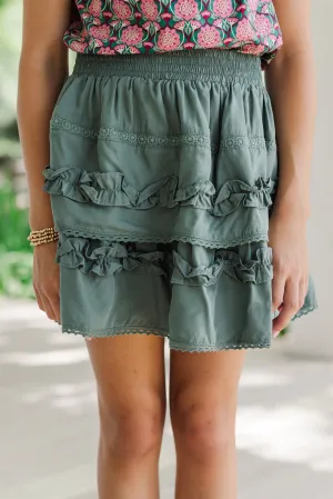 Girls: Let It Be Olive Green Skort