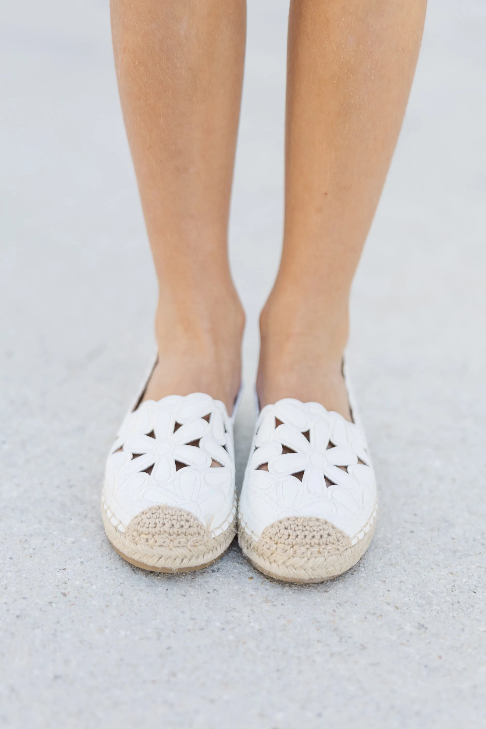 Girls: The Stacy White Espadrille Flats