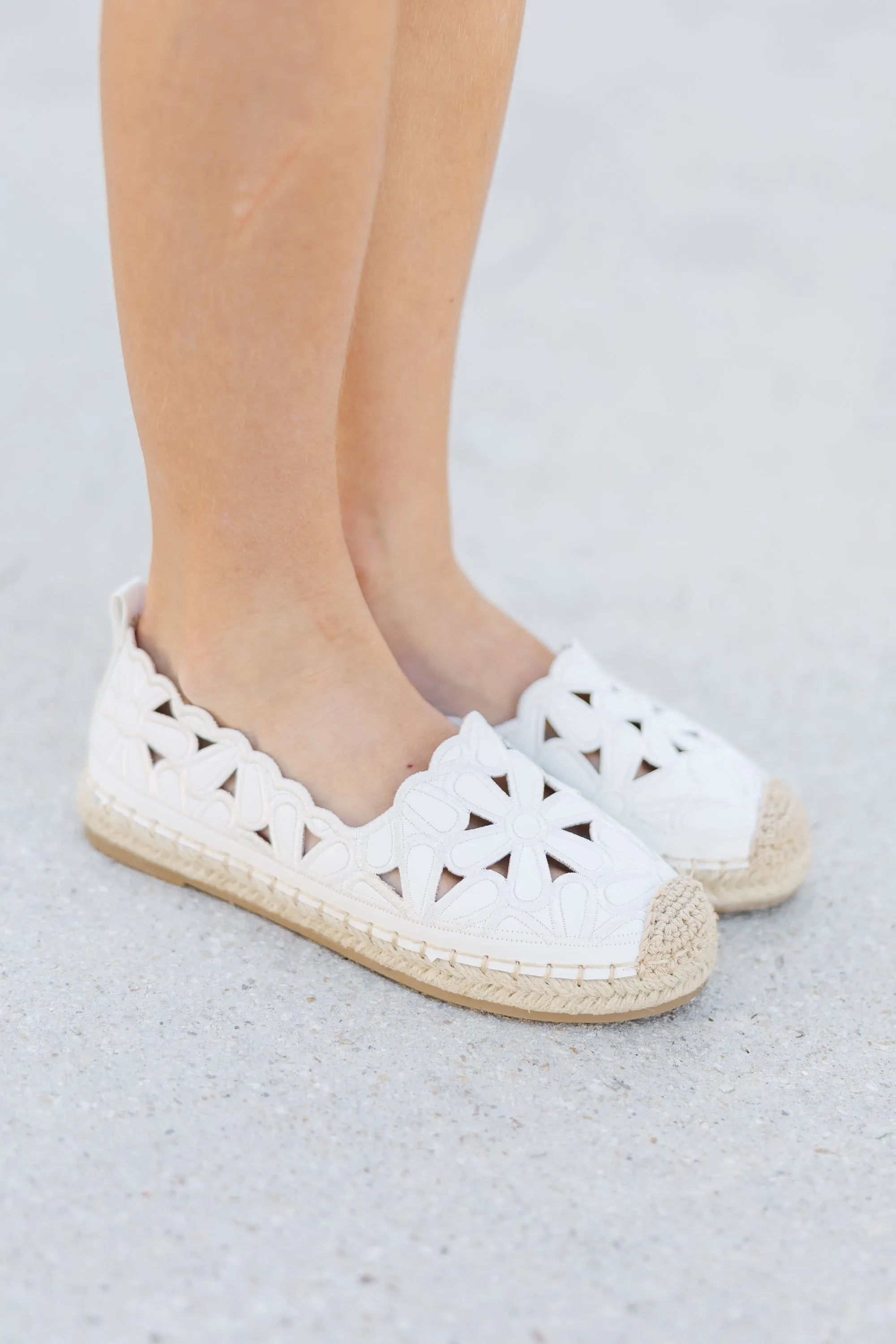 Girls: The Stacy White Espadrille Flats