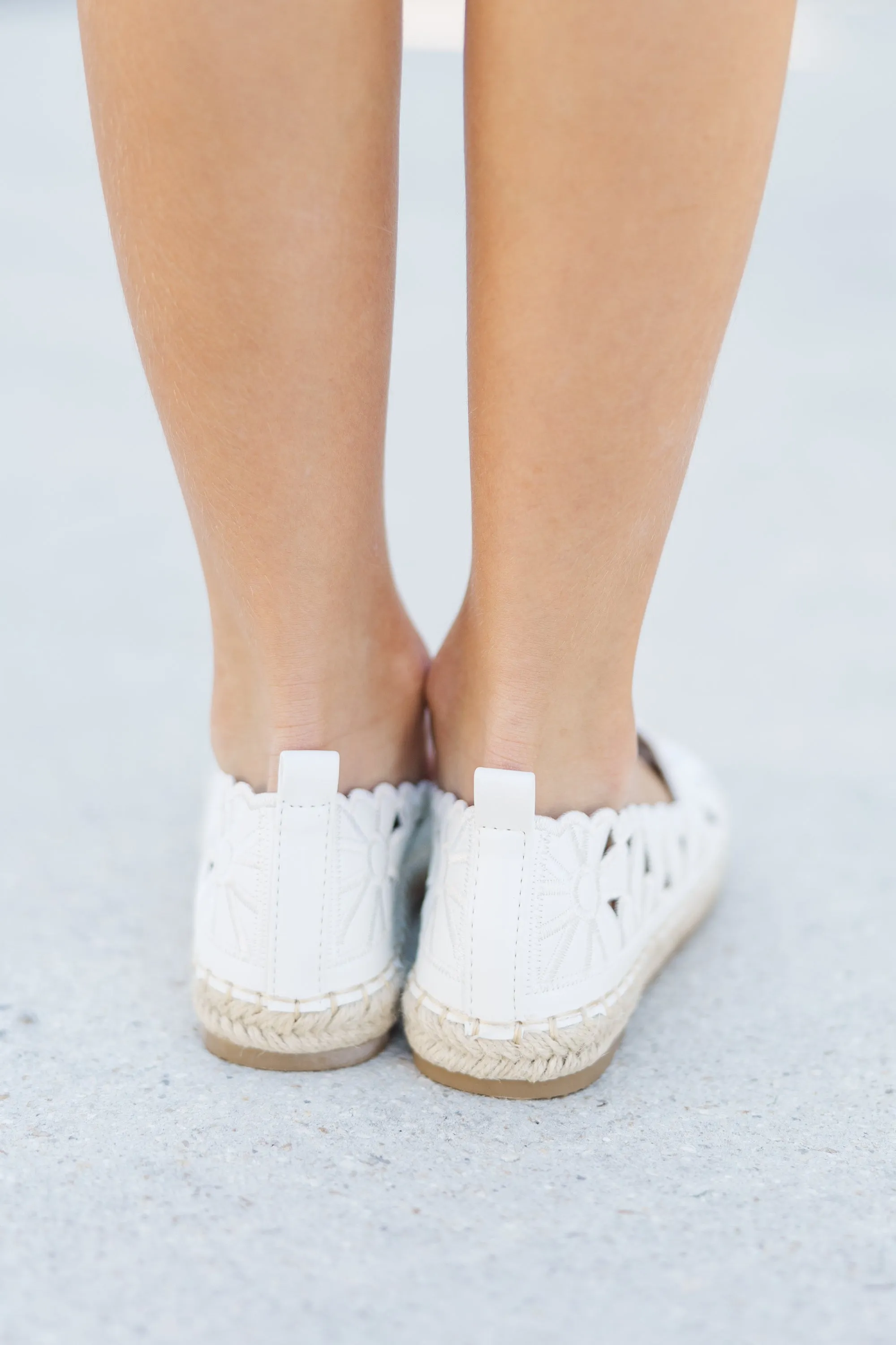 Girls: The Stacy White Espadrille Flats