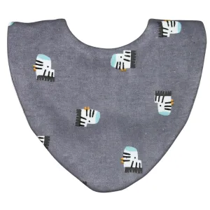 Grey Zebra Waterproof Dribble Bib