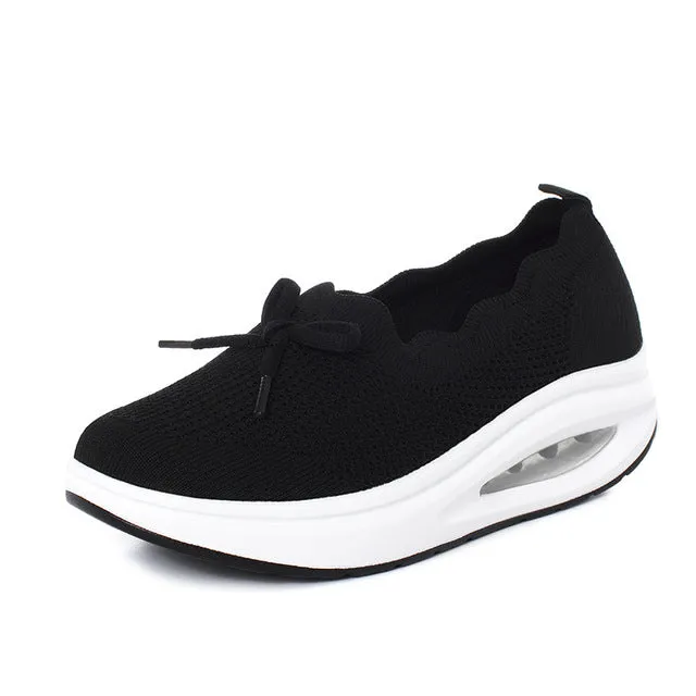 GS Knit Air | Ergonomische dames sneaker met dikke zool en strik