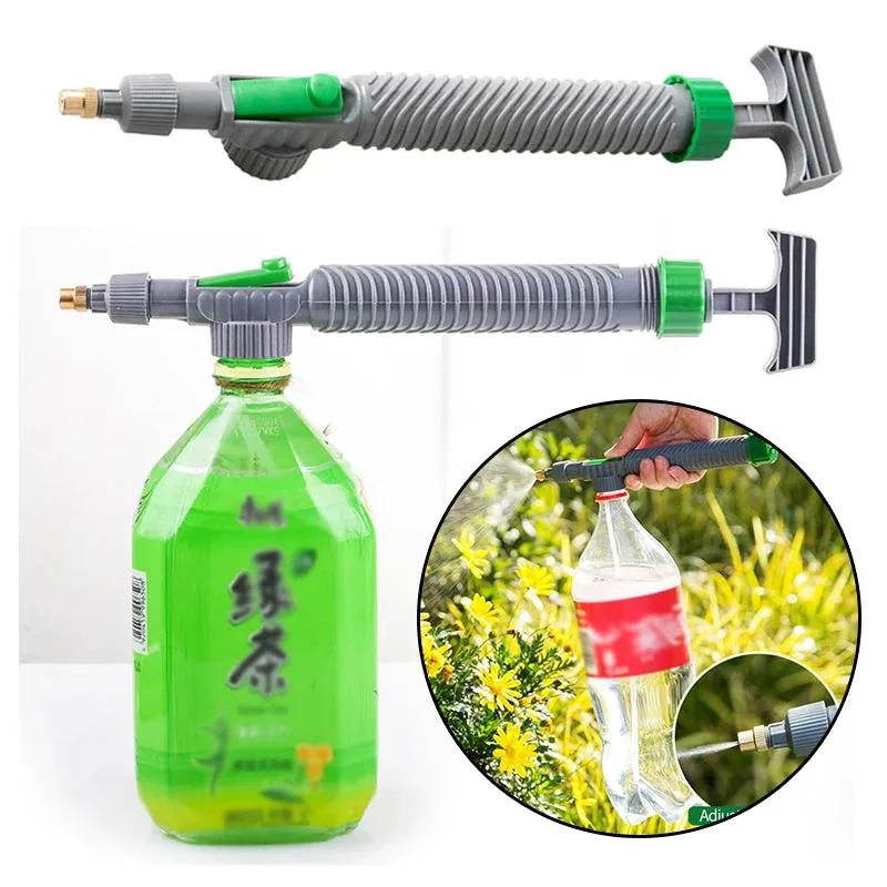 High Pressure Air Pump Manual Sprayer Adjustable Drink Bottle Spray Head Nozzle Garden Watering Tool Sprayer Nozzle Agriculture Tools