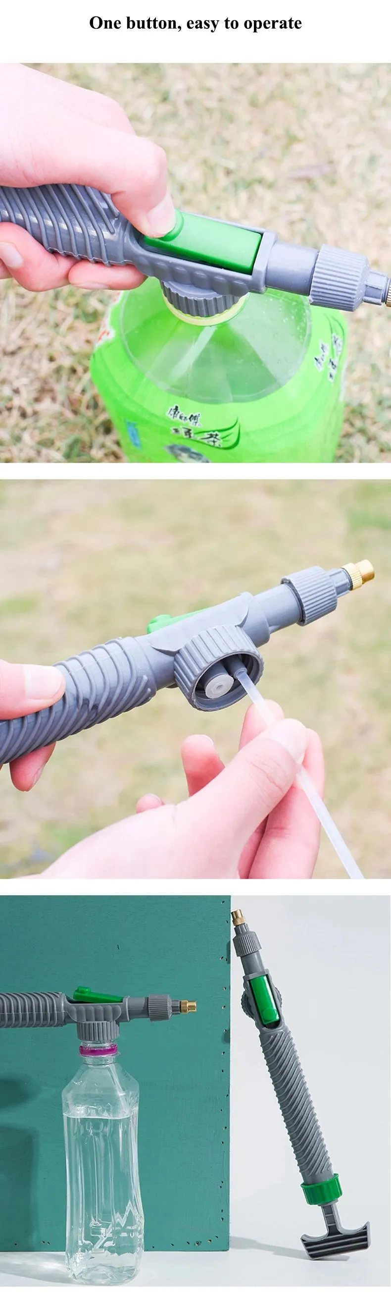 High Pressure Air Pump Manual Sprayer Adjustable Drink Bottle Spray Head Nozzle Garden Watering Tool Sprayer Nozzle Agriculture Tools