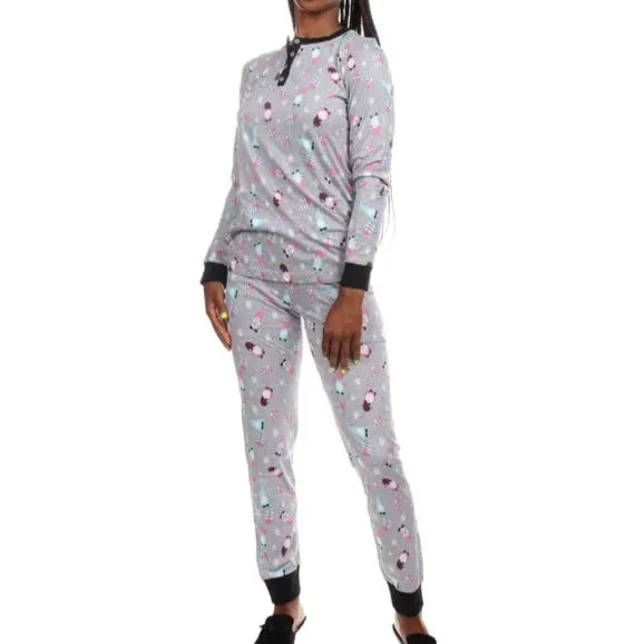 Holiday Gnomes 2 pieces PJ Set In Grey - MeMoi