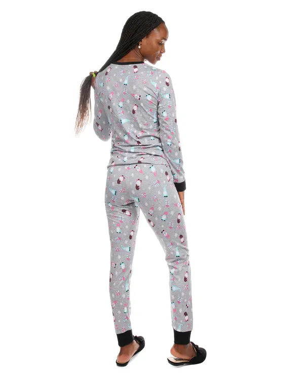 Holiday Gnomes 2 pieces PJ Set In Grey - MeMoi
