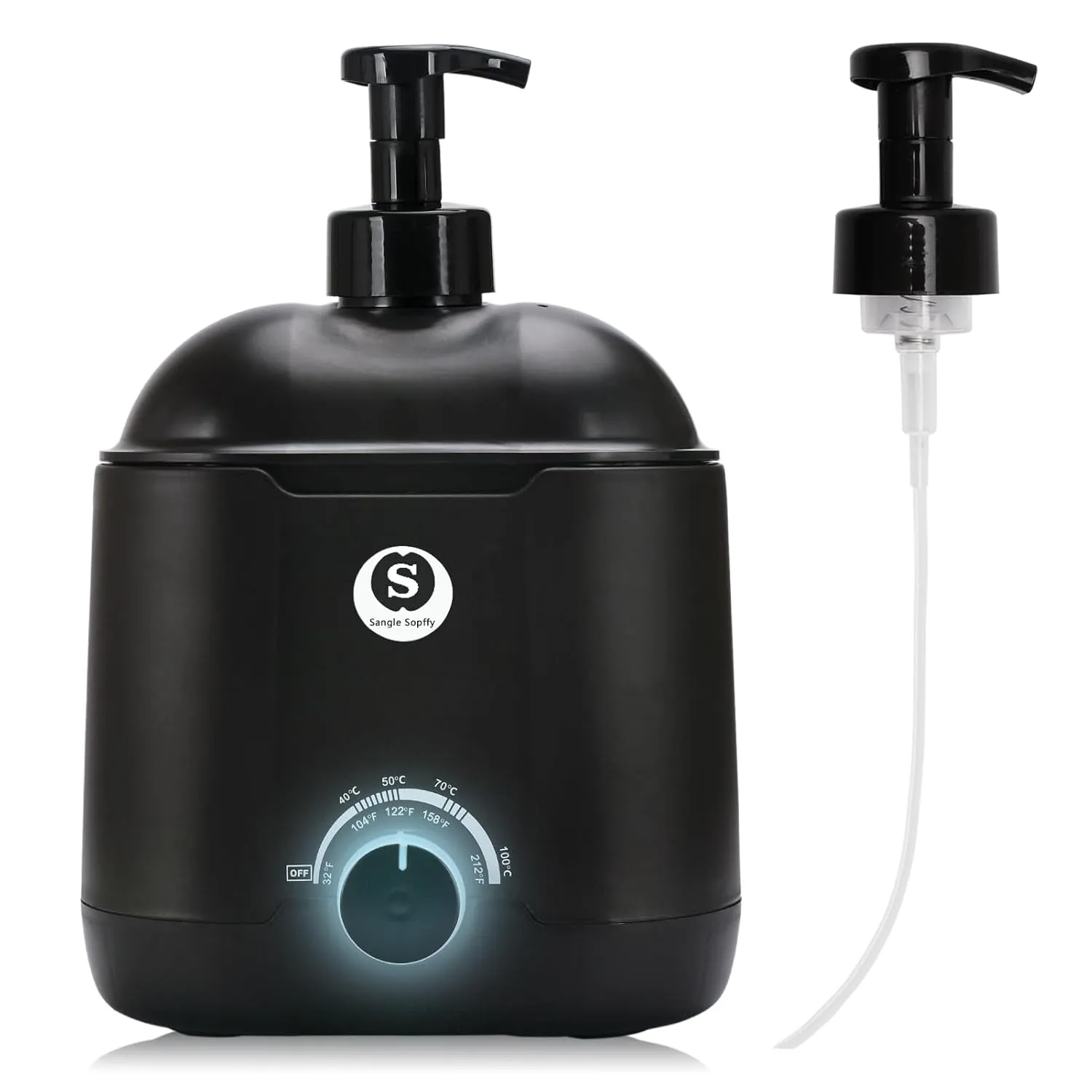 Hot Lather Machine SANGLE Sopffy,Shaving Cream Warmer for Men 800ML Large Capacity Heated Shaving Cream Dispenser for Home Salon Barber Shop Spa with 2 Pumps,Christmas and Birthday Gift(Black)