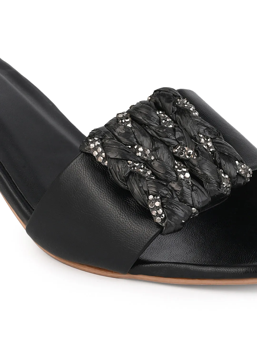 Hydes N Hues Black kitten Heel Sandal