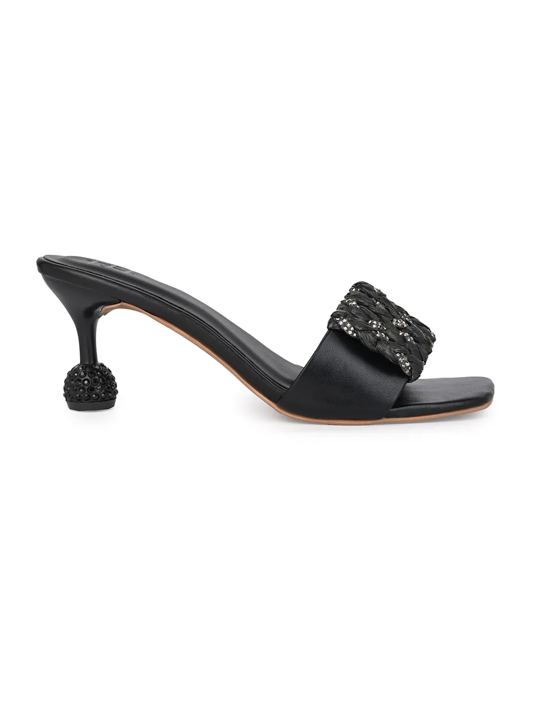 Hydes N Hues Black kitten Heel Sandal