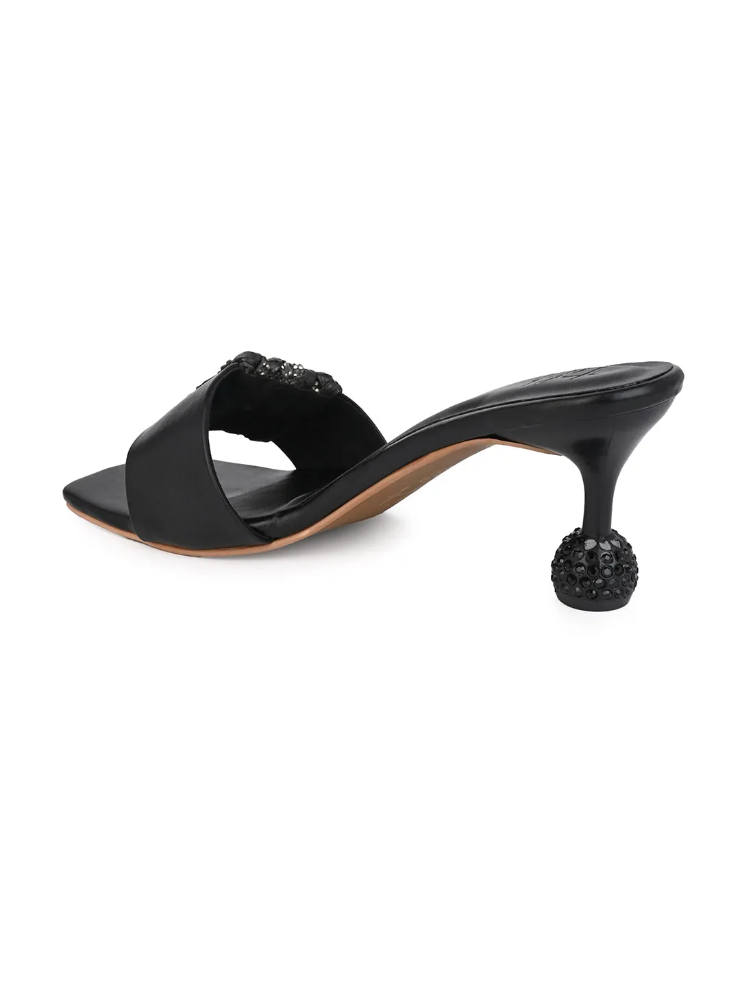 Hydes N Hues Black kitten Heel Sandal