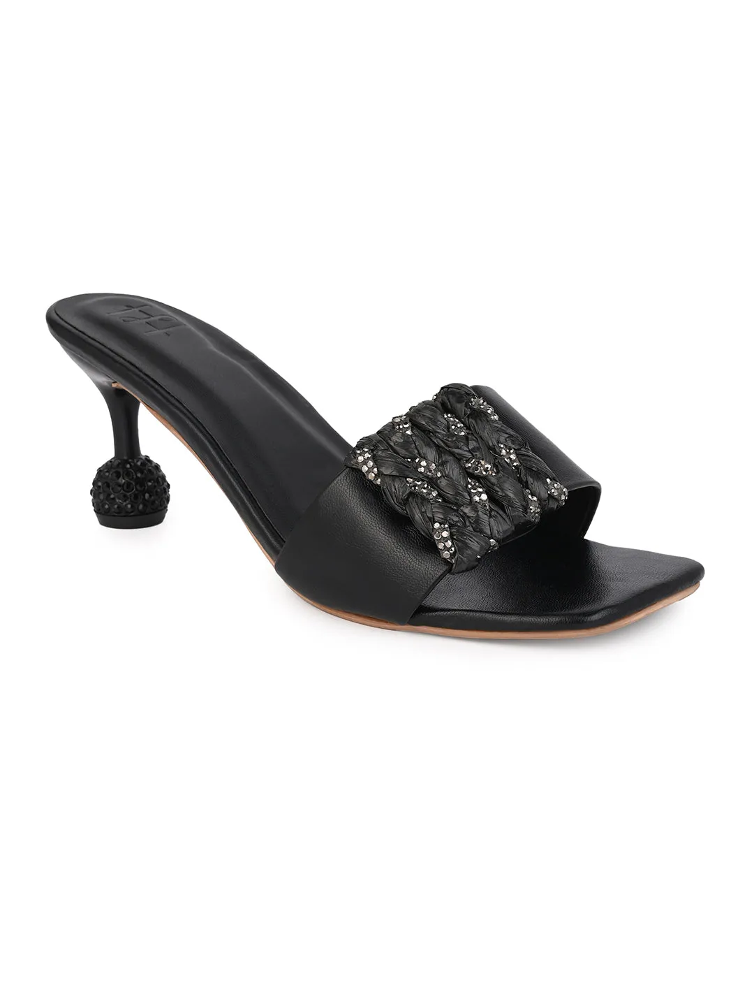 Hydes N Hues Black kitten Heel Sandal