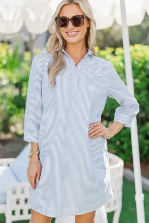In Plain Sight Blue Striped Dress