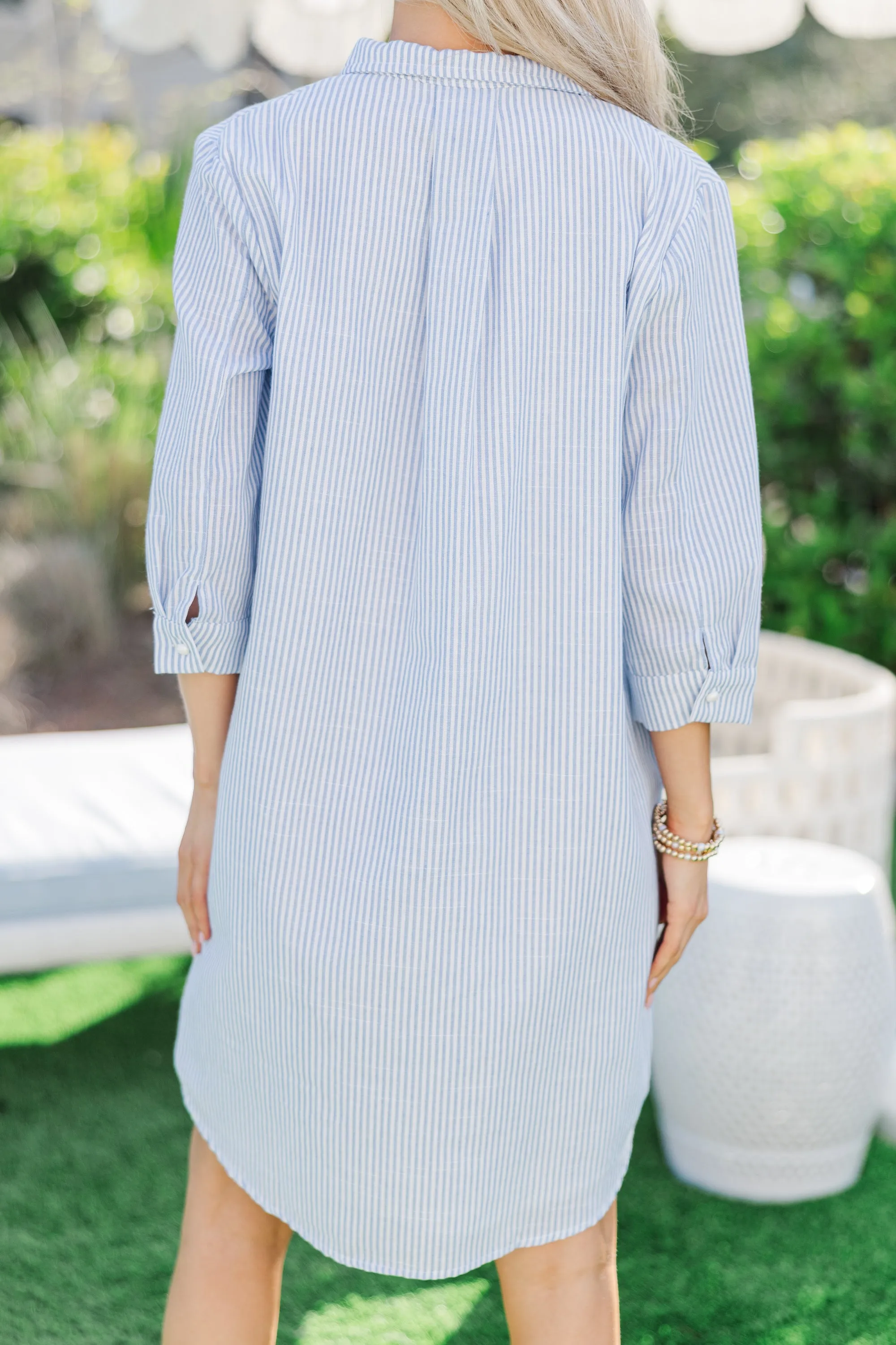 In Plain Sight Blue Striped Dress