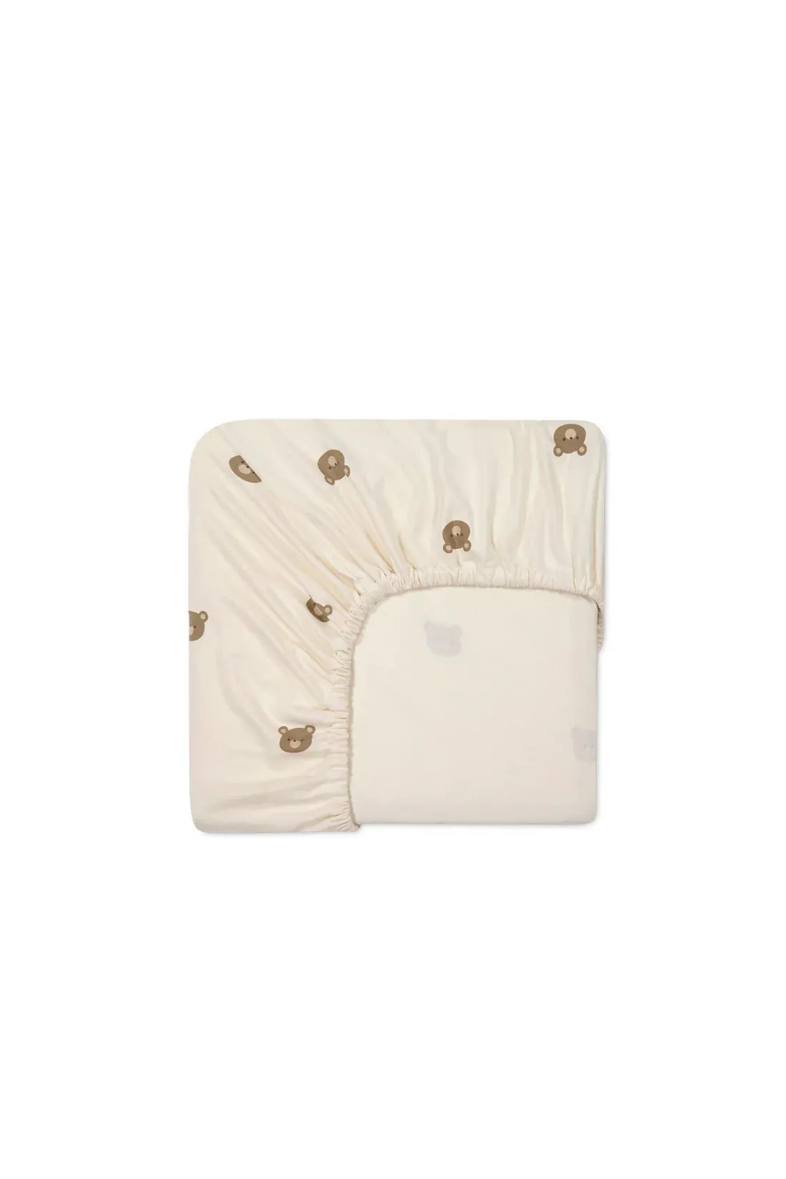 Jamie Kay Organic Cotton Cot Sheet - Bobbie Bear Tofu