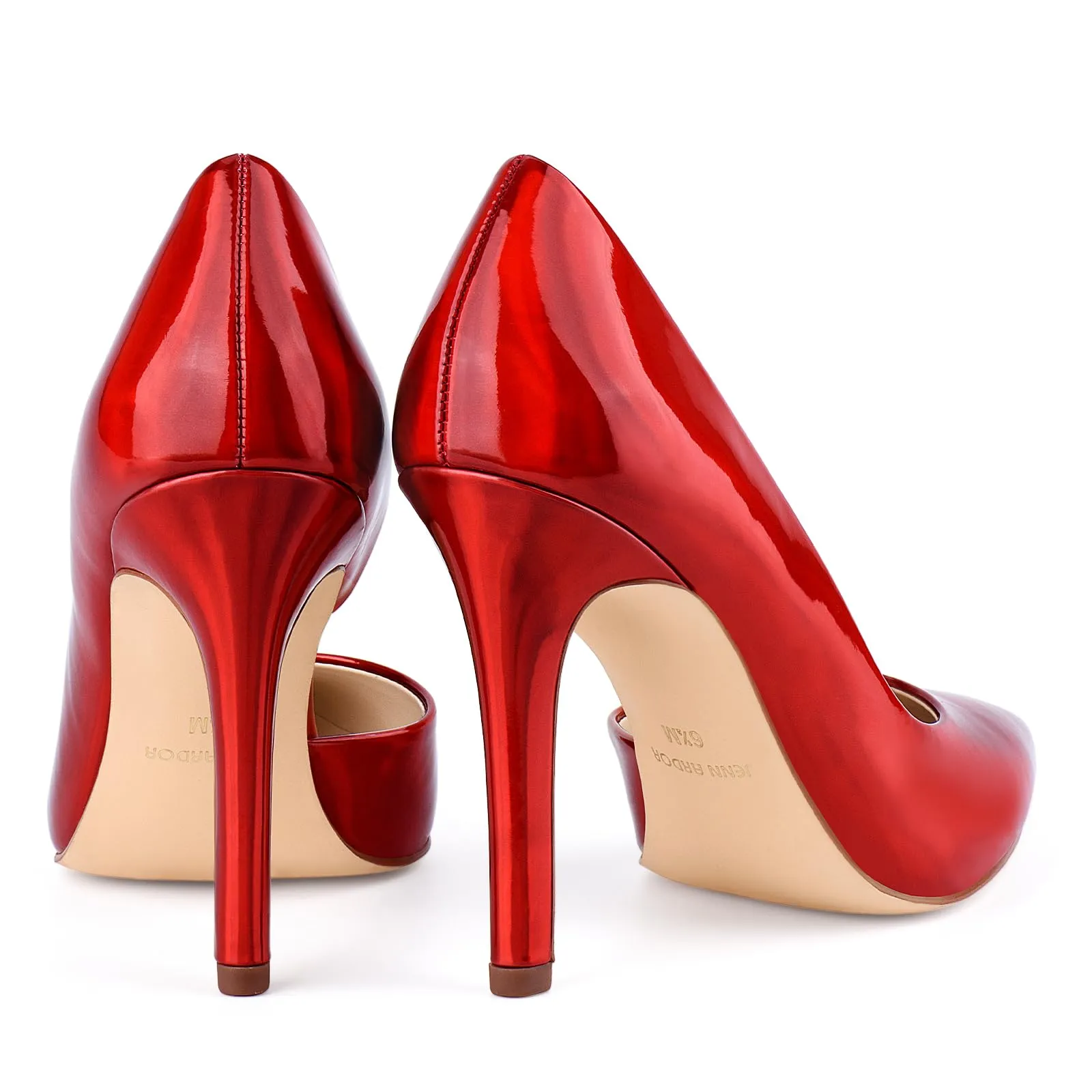 JENN ARDOR Stiletto High Heel Shoes for Women: Pointed, Closed Toe Classic Slip On Dress Pumps Burgundy Red
