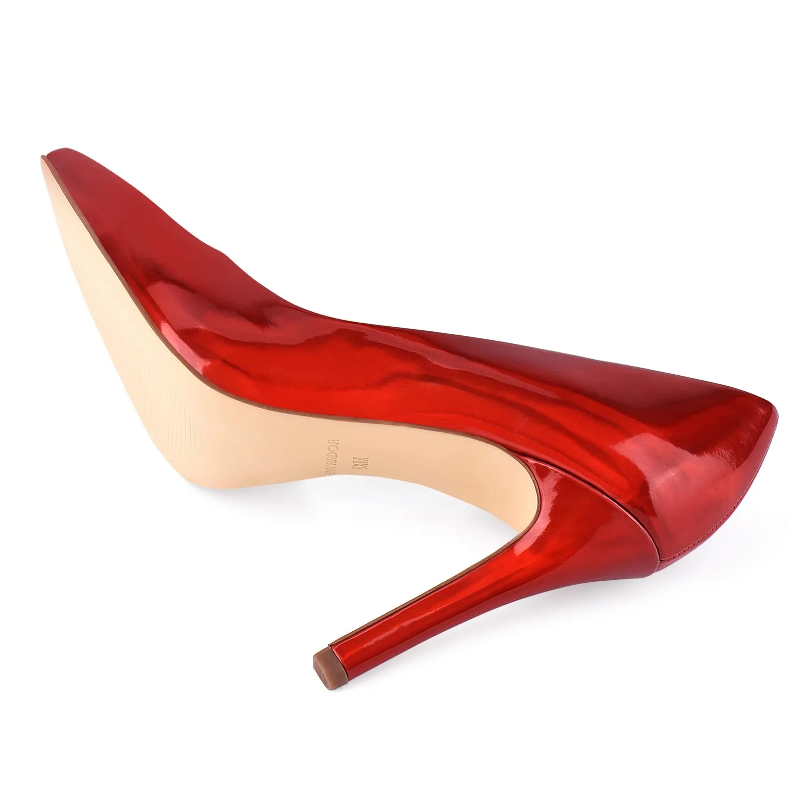 JENN ARDOR Stiletto High Heel Shoes for Women: Pointed, Closed Toe Classic Slip On Dress Pumps Burgundy Red