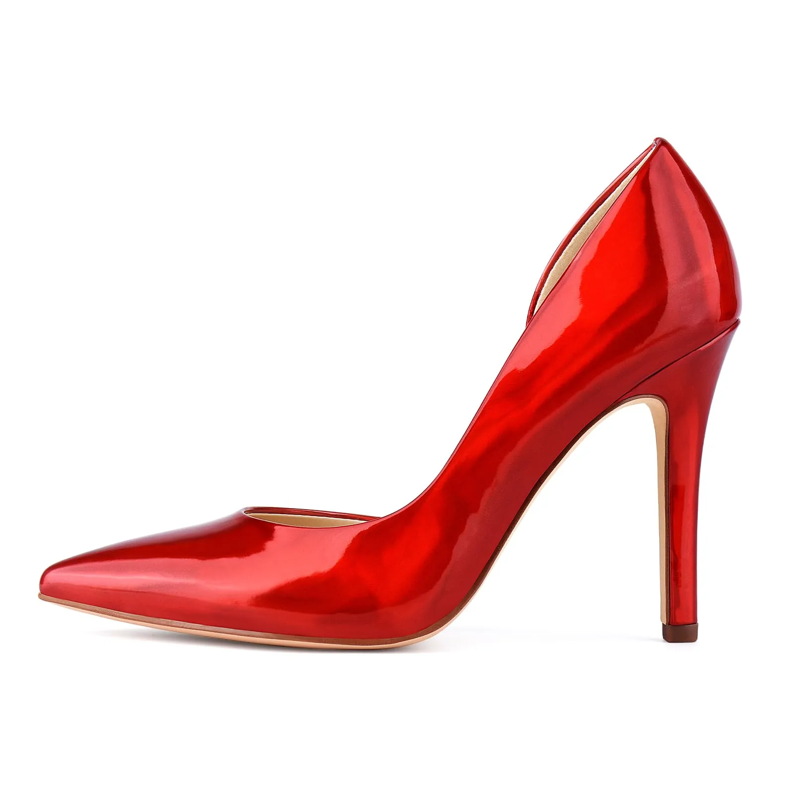 JENN ARDOR Stiletto High Heel Shoes for Women: Pointed, Closed Toe Classic Slip On Dress Pumps Burgundy Red