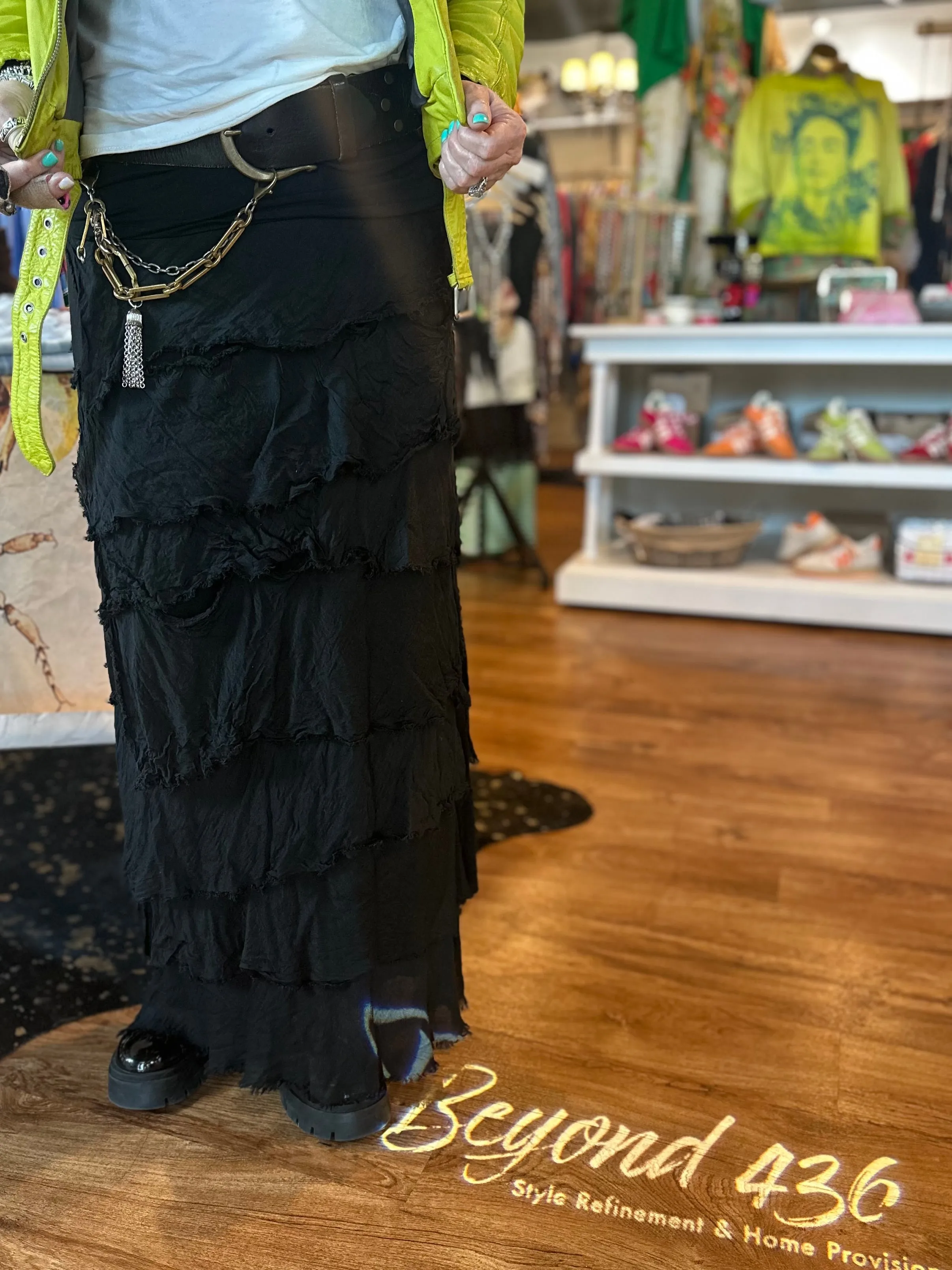 Jersey Layered Skirt in Black