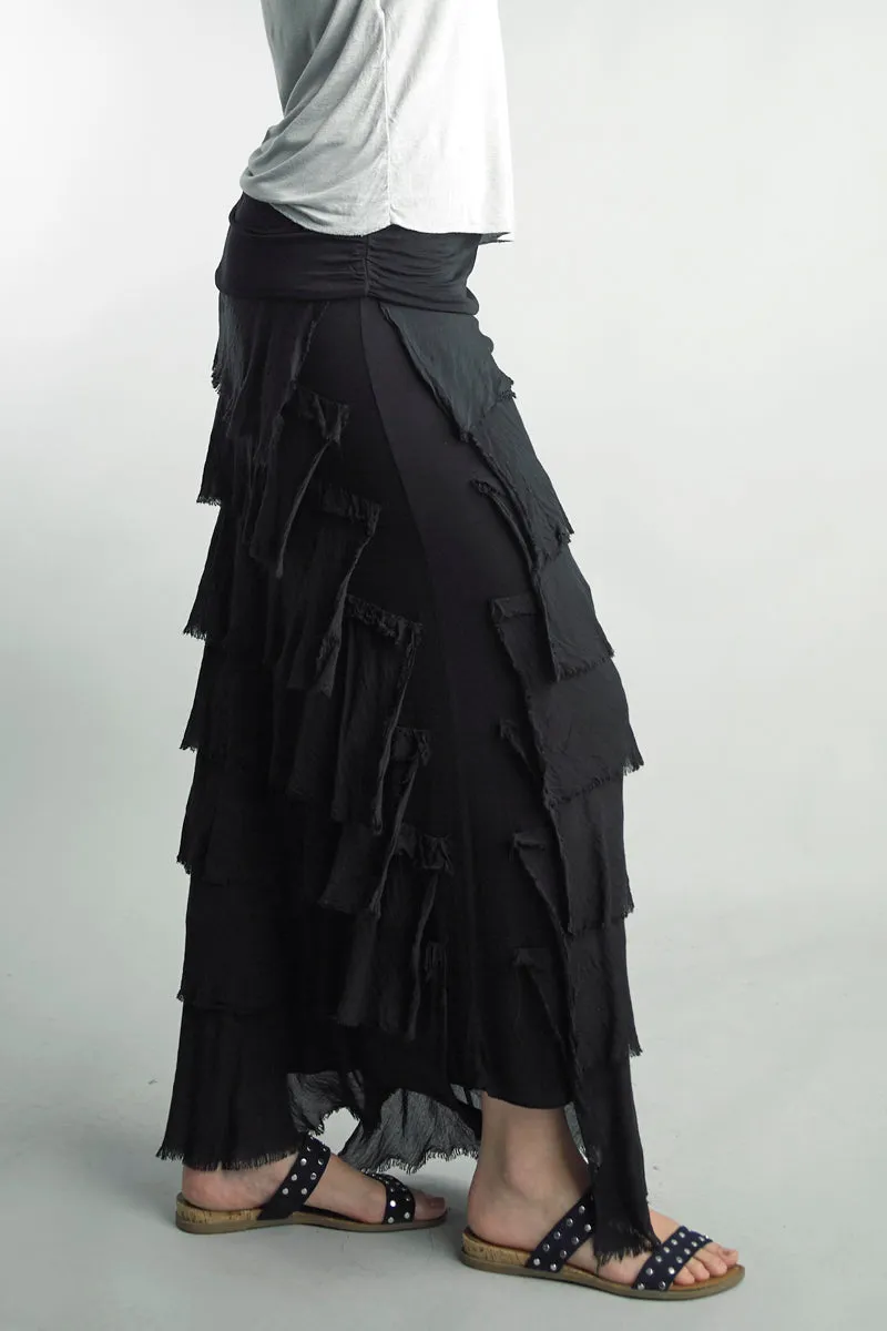 Jersey Layered Skirt in Black