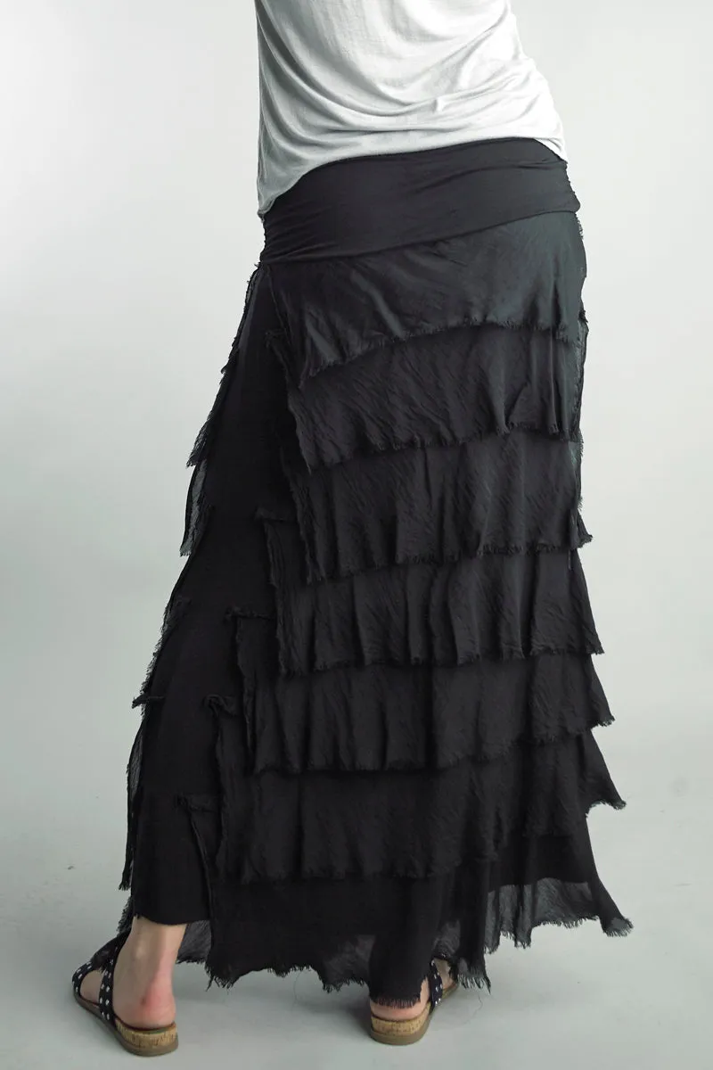 Jersey Layered Skirt in Black