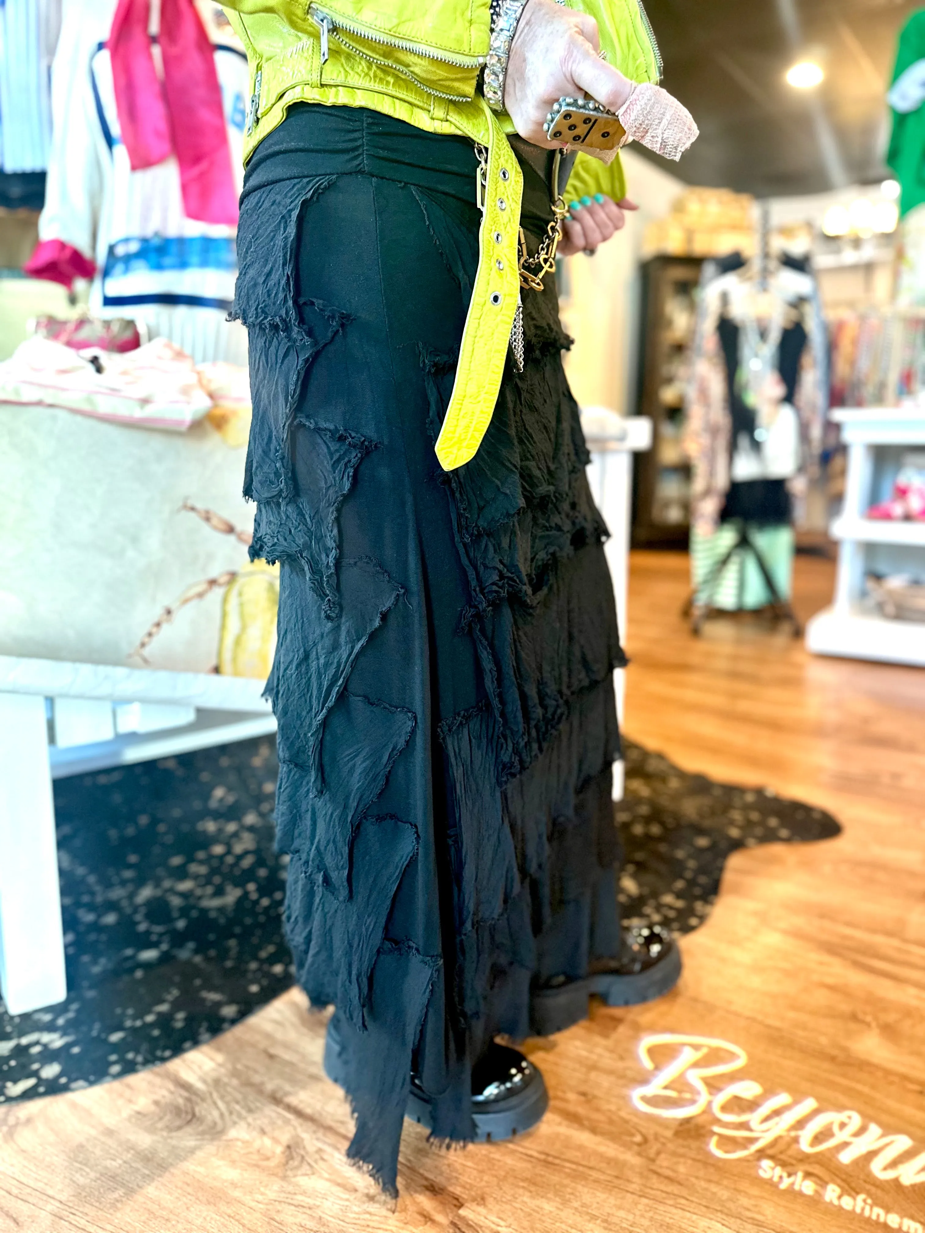 Jersey Layered Skirt in Black