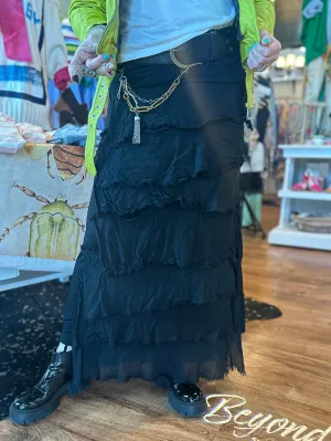 Jersey Layered Skirt in Black