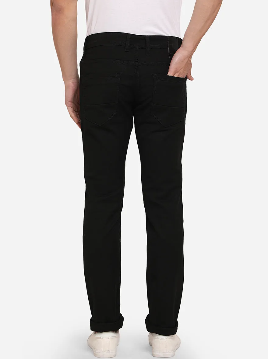 Jet Black Solid Slim Fit Jeans | JadeBlue
