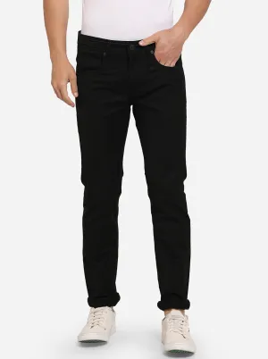 Jet Black Solid Slim Fit Jeans | JadeBlue
