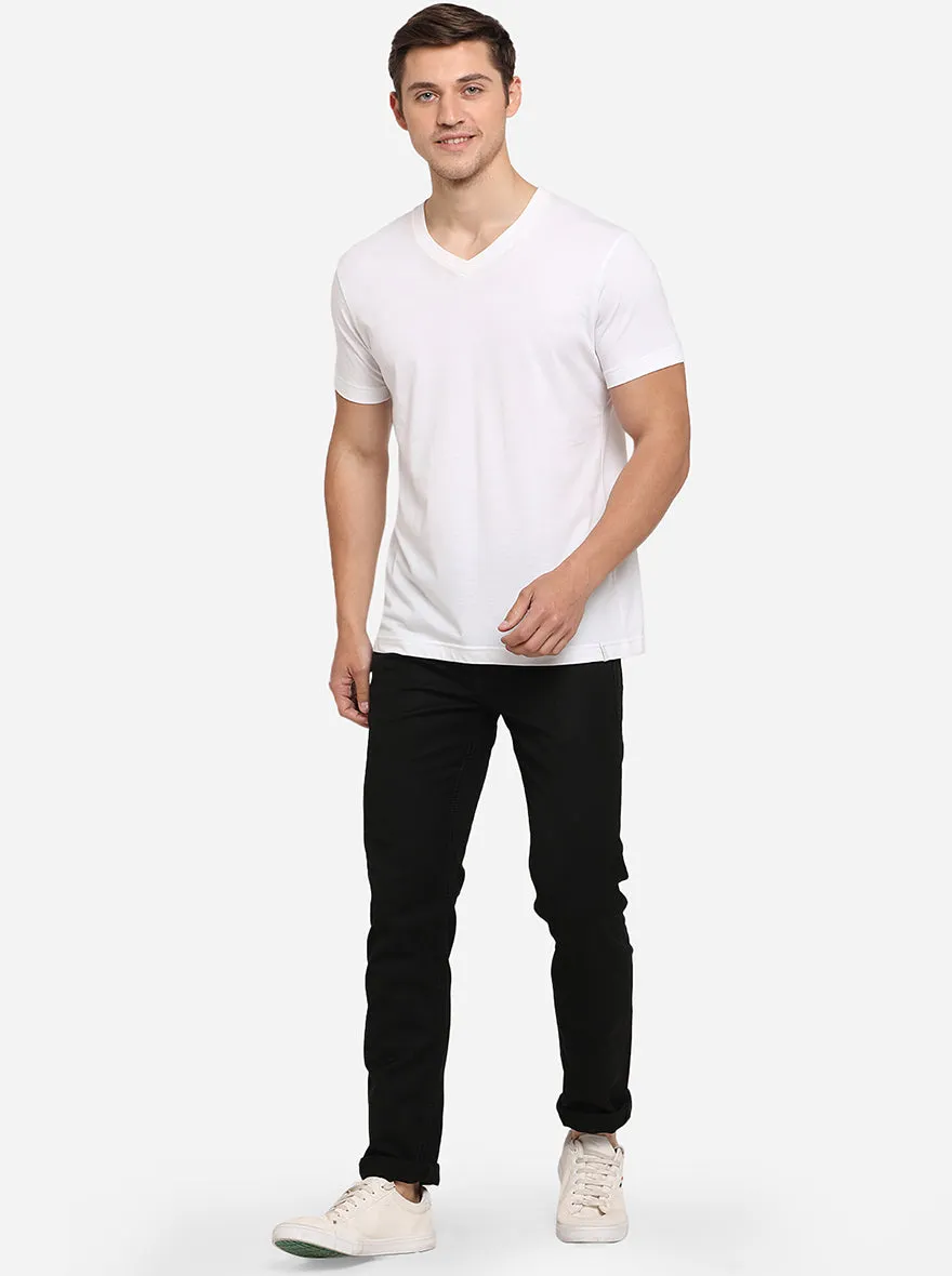 Jet Black Solid Slim Fit Jeans | JadeBlue