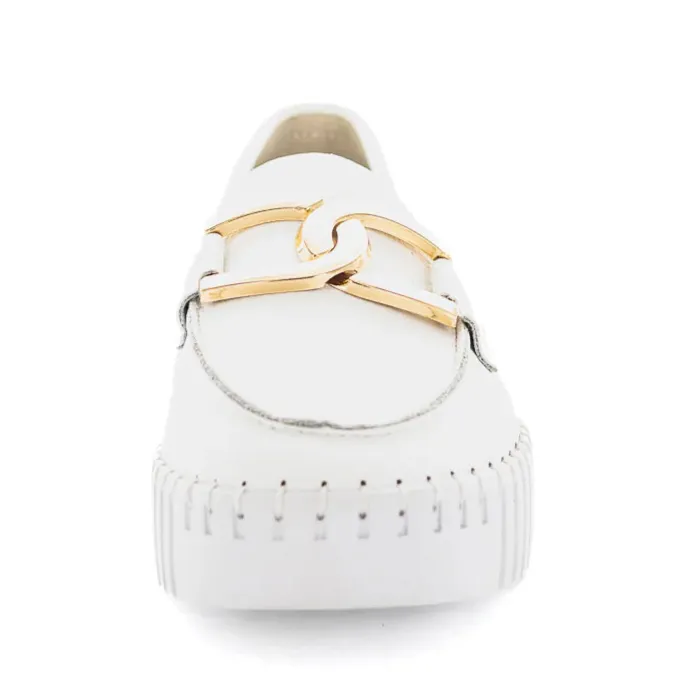 Just Bee Caltin White Smooth Leather