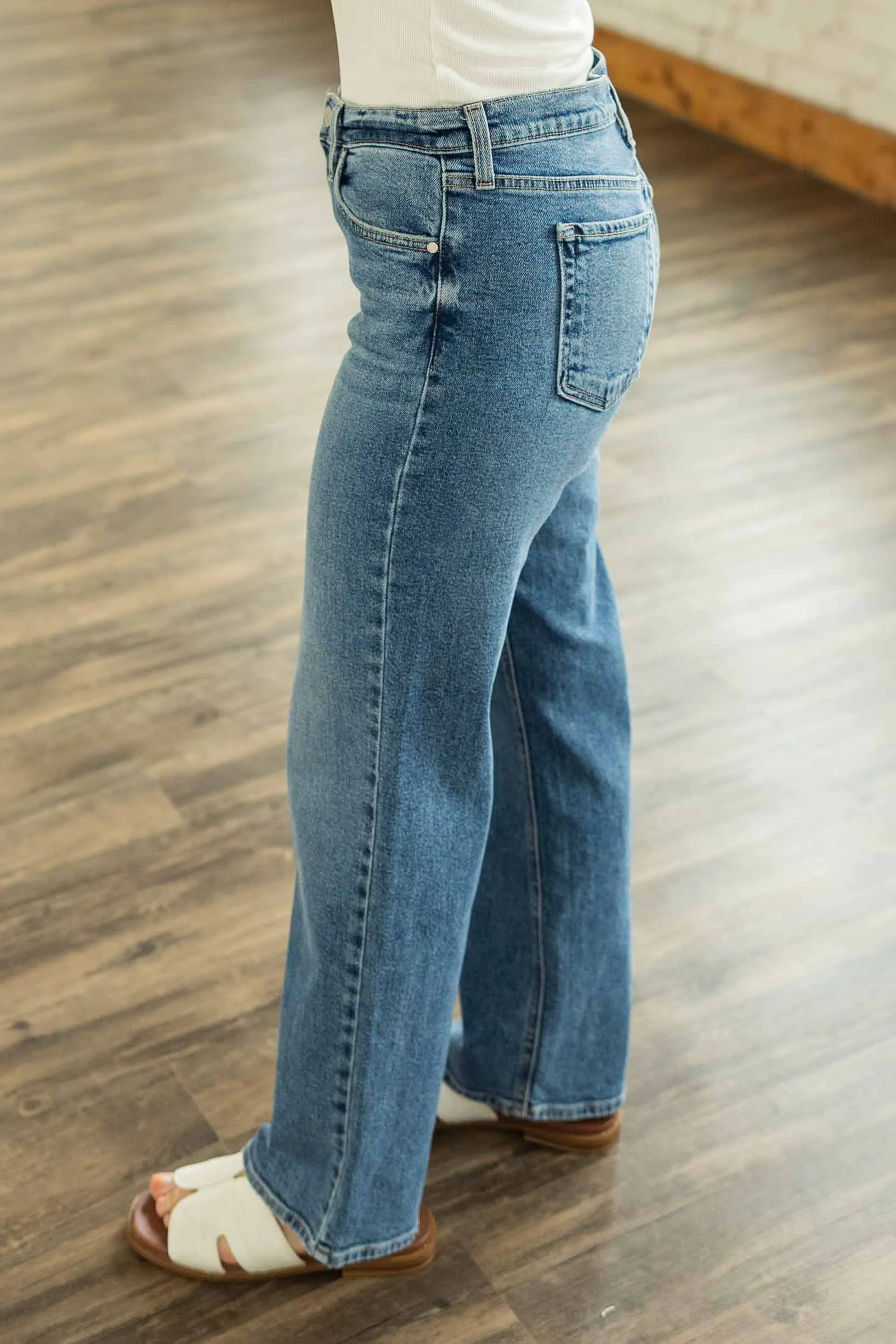[JUST BLACK DENIM] GIA MID RISE STRAIGHT LEG BOYFRIEND JEANS MADE IN USA