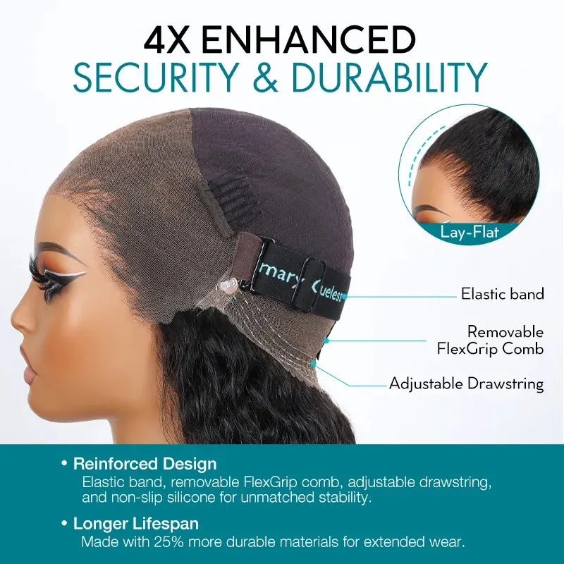 Kinky Curly 4C Edges Invisi Strap Laid Flat 360 Transparent Lace Wig Pre Bleached Knots with Curly Baby Hair All Around