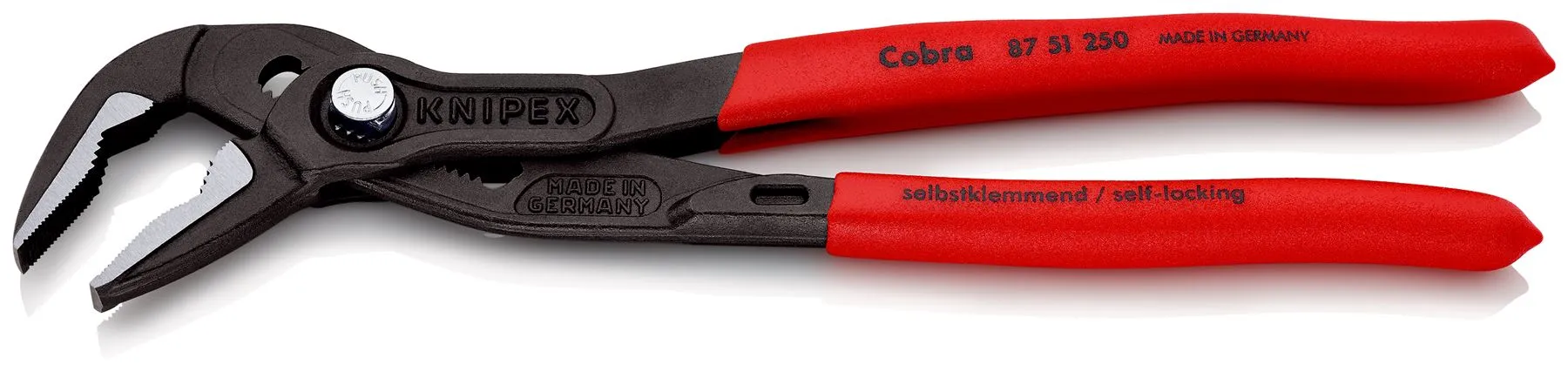 KNIPEX Cobra ES Water Pump Pliers Extra Slim 250mm Plastic Coated Handles Non Slip 87 51 250 SB