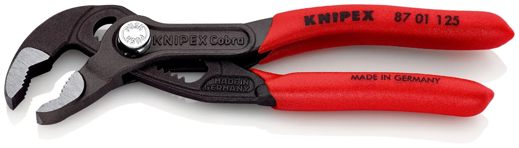 KNIPEX Cobra High Tech Water Pump Pliers 125mm Plastic Coated Handles Non Slip 87 01 125 SB