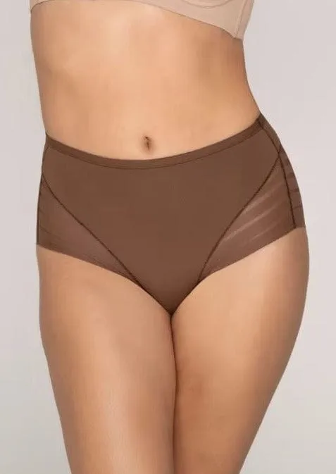 Lace Stripe Undetectable Classic Shaper Panty - Dark Brown
