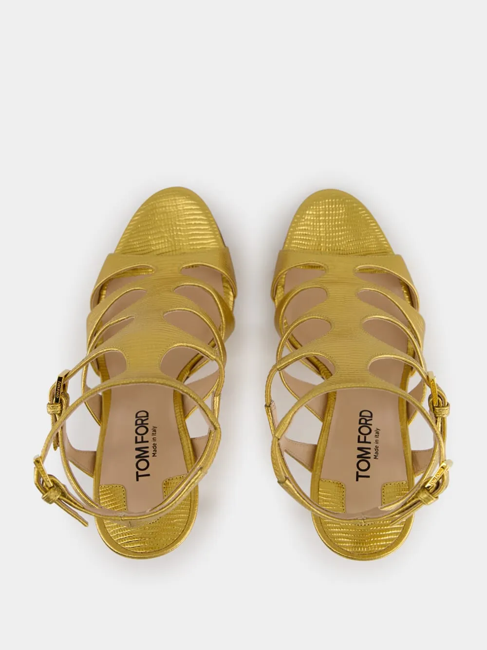 Light Bronze Laminated Lizard Sandal