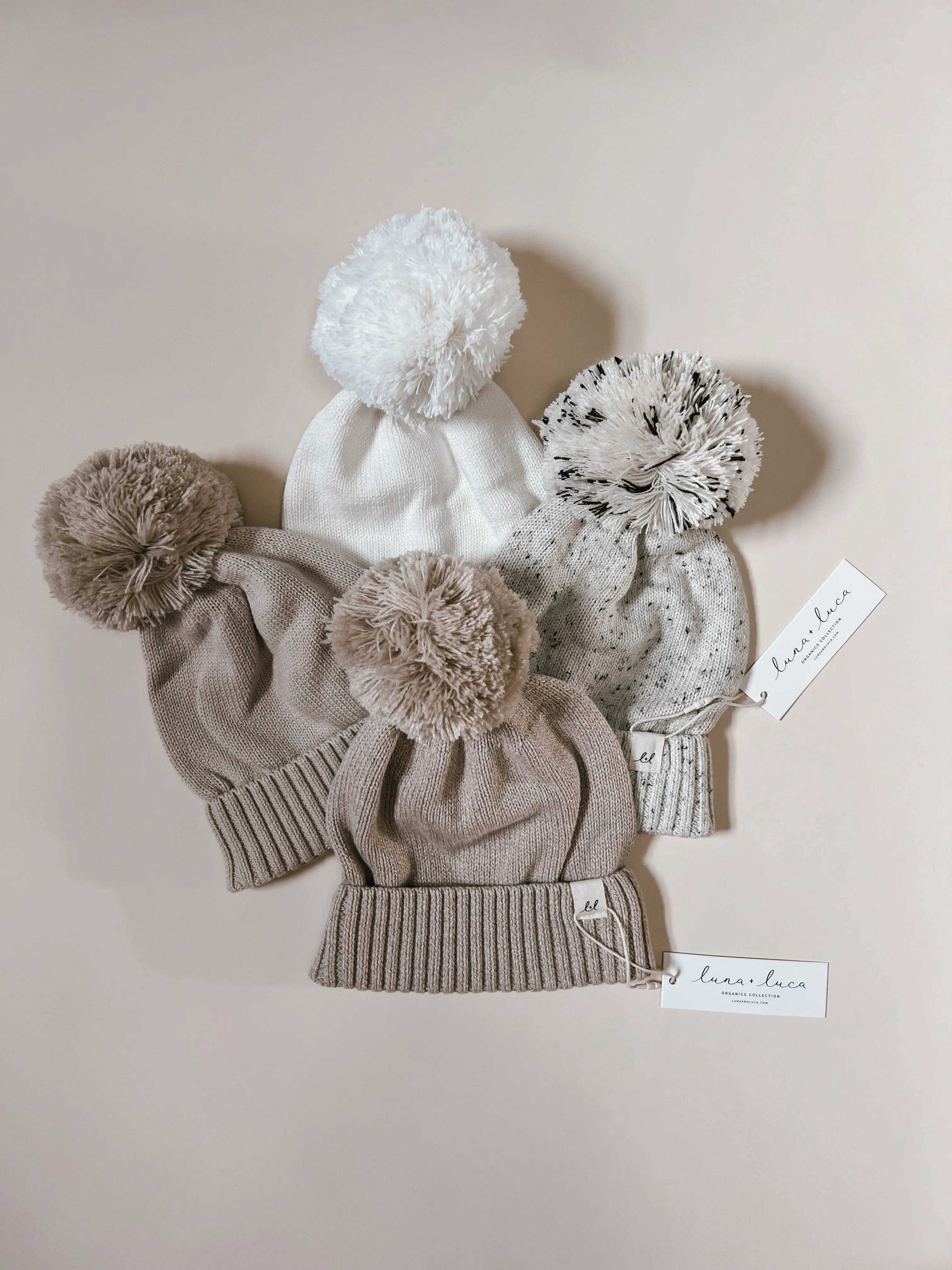 Luna   Luca Pom Beanie - Black Speckle