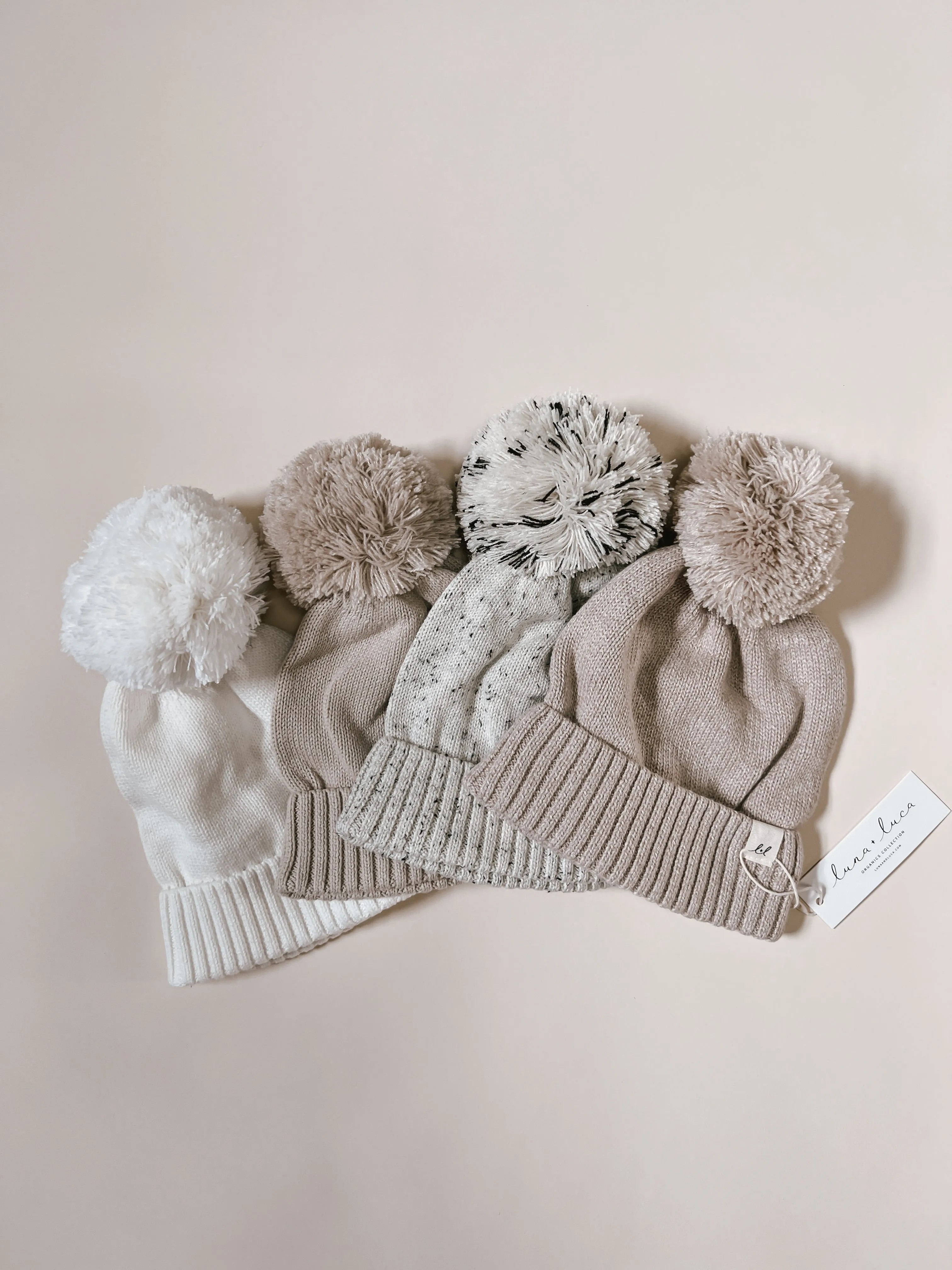 Luna   Luca Pom Beanie - White