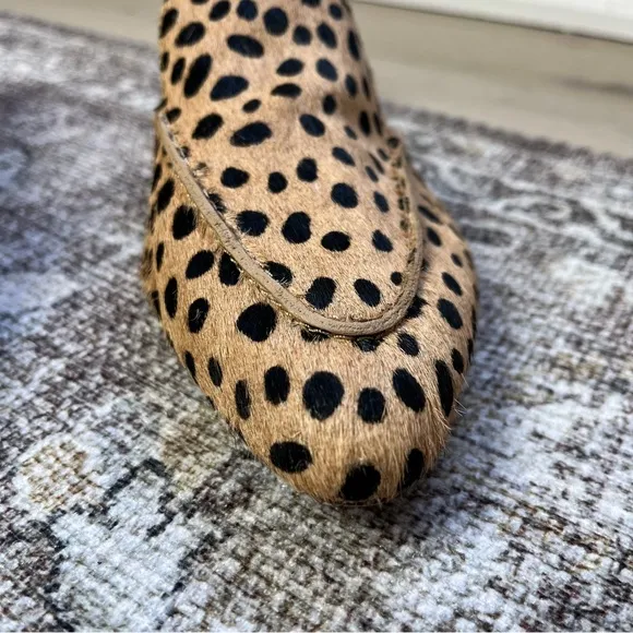 Madewell The Frances Skimmer Loafer Dotted Calf Hair Animal Print Size 8 Preppy
